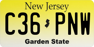 NJ license plate C36PNW