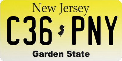 NJ license plate C36PNY