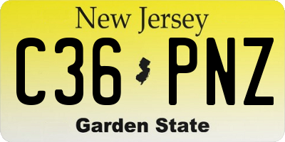 NJ license plate C36PNZ