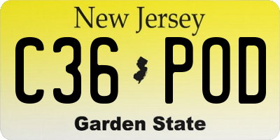 NJ license plate C36POD