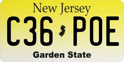 NJ license plate C36POE