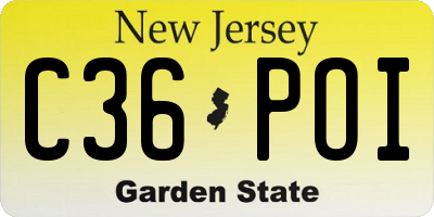 NJ license plate C36POI