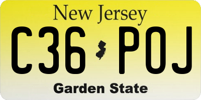 NJ license plate C36POJ