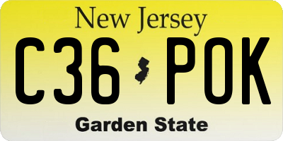 NJ license plate C36POK