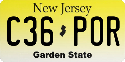 NJ license plate C36POR