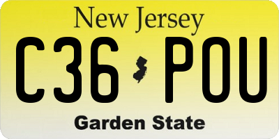 NJ license plate C36POU