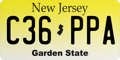 NJ license plate C36PPA