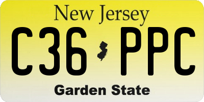 NJ license plate C36PPC