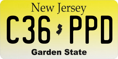 NJ license plate C36PPD