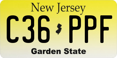 NJ license plate C36PPF