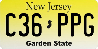 NJ license plate C36PPG