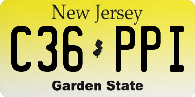 NJ license plate C36PPI