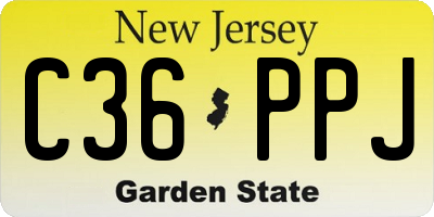 NJ license plate C36PPJ