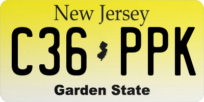 NJ license plate C36PPK