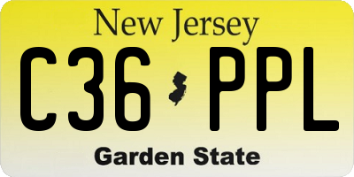 NJ license plate C36PPL