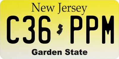 NJ license plate C36PPM