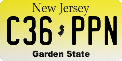 NJ license plate C36PPN