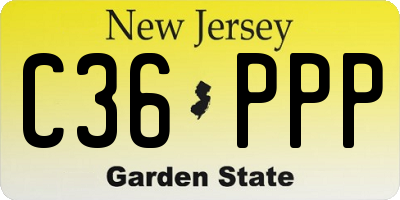 NJ license plate C36PPP