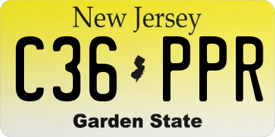 NJ license plate C36PPR