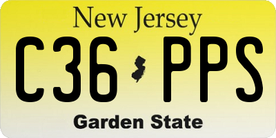 NJ license plate C36PPS