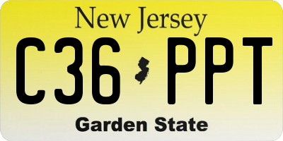 NJ license plate C36PPT