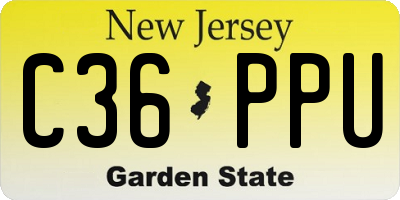 NJ license plate C36PPU