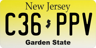 NJ license plate C36PPV