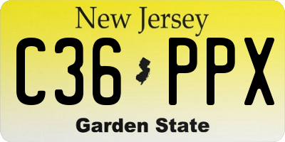 NJ license plate C36PPX