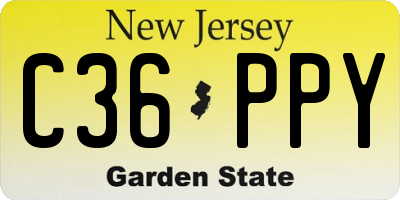 NJ license plate C36PPY
