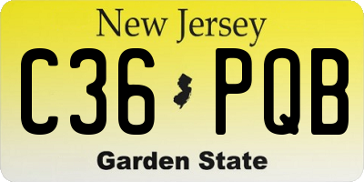NJ license plate C36PQB