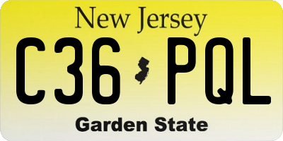 NJ license plate C36PQL