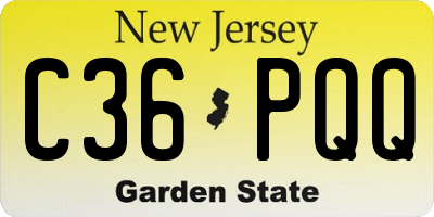 NJ license plate C36PQQ
