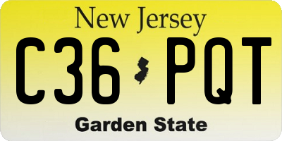 NJ license plate C36PQT