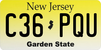 NJ license plate C36PQU