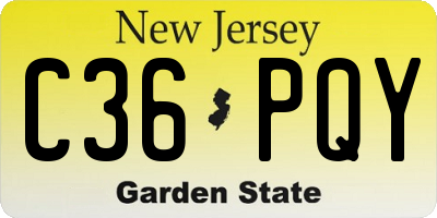 NJ license plate C36PQY