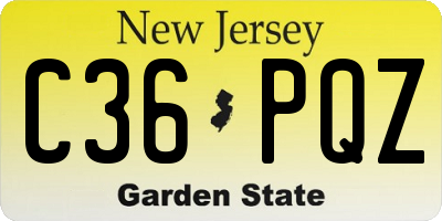 NJ license plate C36PQZ