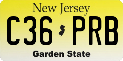 NJ license plate C36PRB