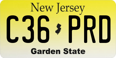 NJ license plate C36PRD