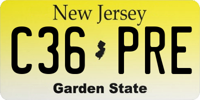 NJ license plate C36PRE