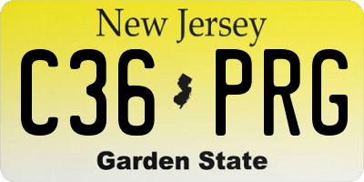 NJ license plate C36PRG