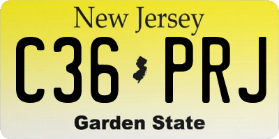 NJ license plate C36PRJ