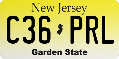NJ license plate C36PRL