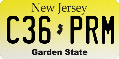 NJ license plate C36PRM