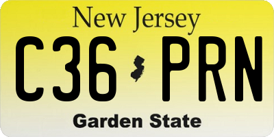 NJ license plate C36PRN