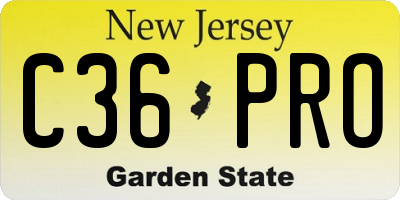 NJ license plate C36PRO