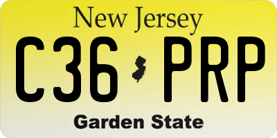 NJ license plate C36PRP