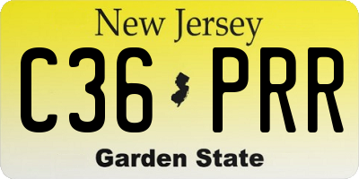 NJ license plate C36PRR