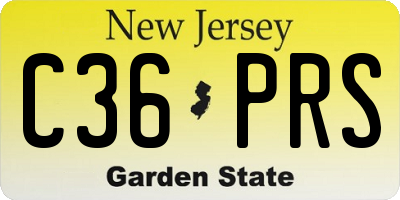 NJ license plate C36PRS