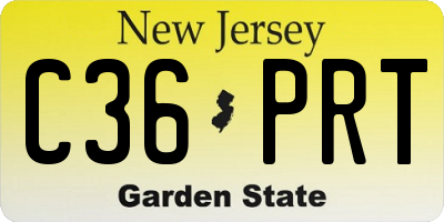 NJ license plate C36PRT
