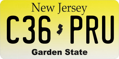 NJ license plate C36PRU